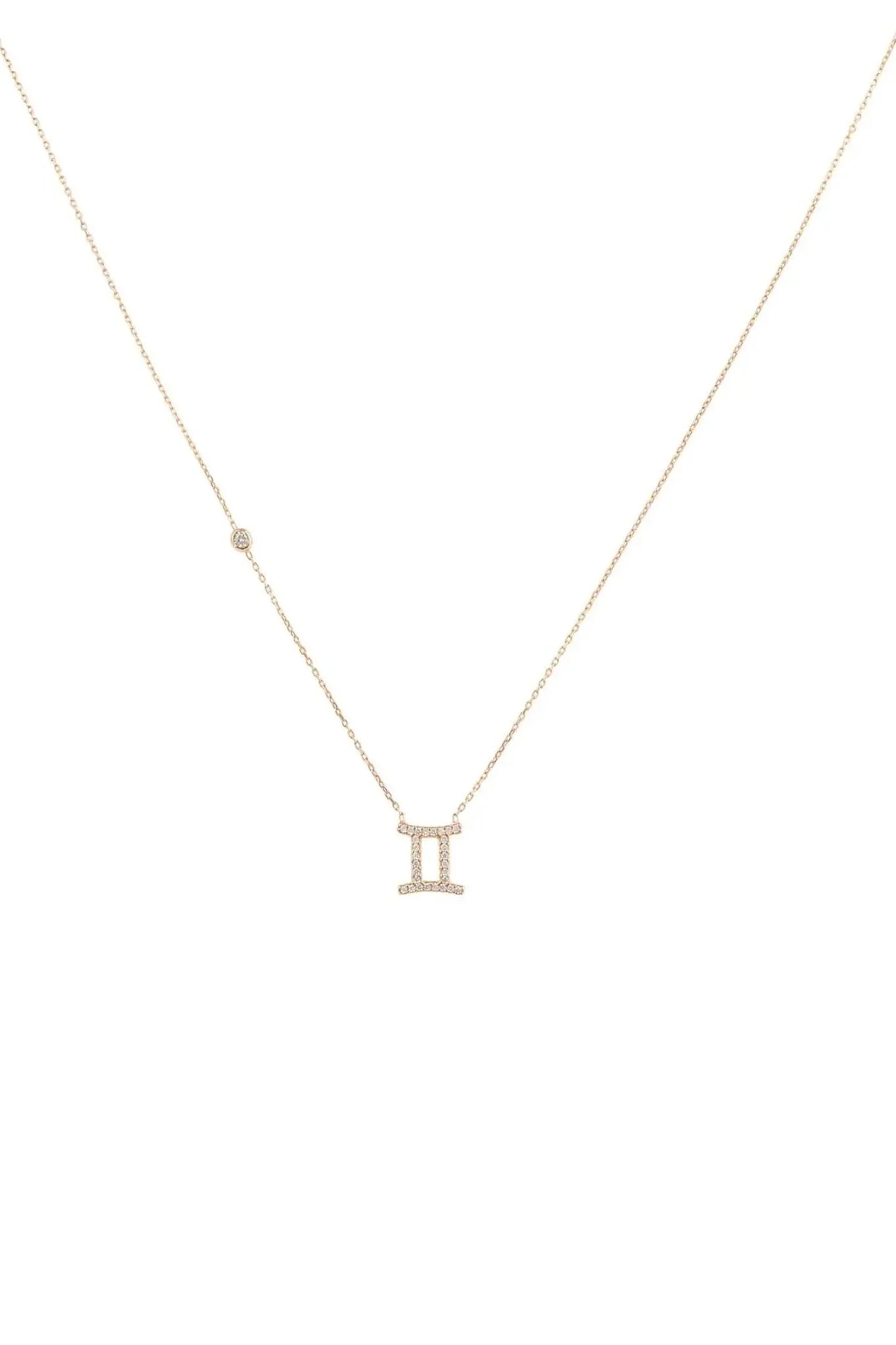 Zodiac Star Sign Pendant Necklace Rose Gold Gemini - LATELITA Necklaces