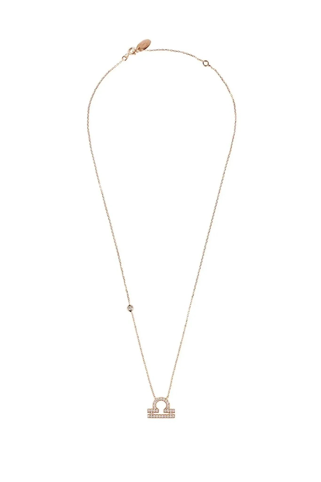 Zodiac Star Sign Pendant Necklace Rose Gold Libra - LATELITA Necklaces