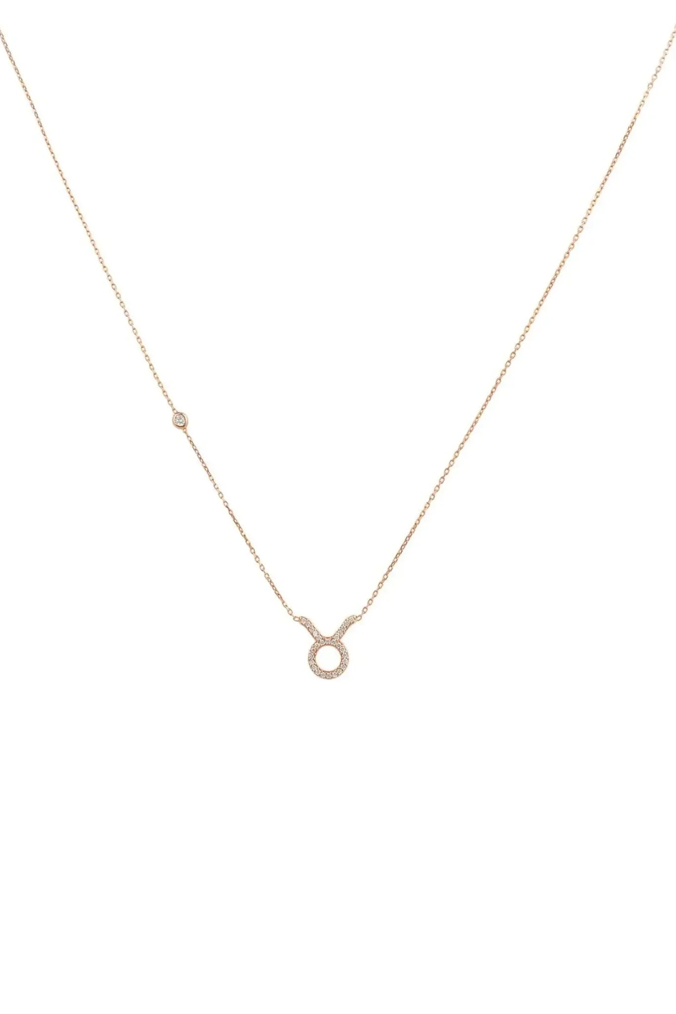 Zodiac Star Sign Pendant Necklace Rose Gold Taurus - LATELITA Necklaces