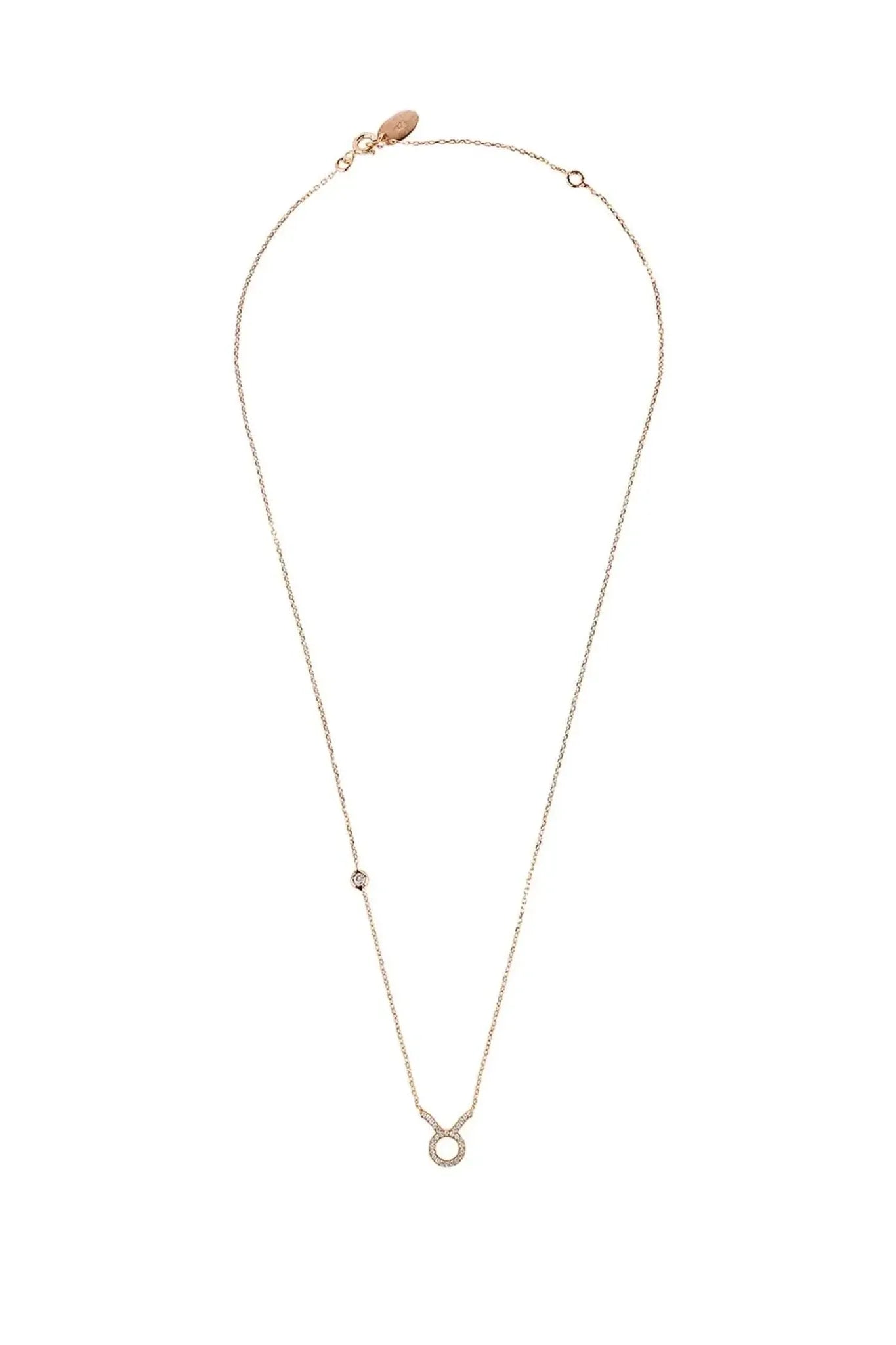 Zodiac Star Sign Pendant Necklace Rose Gold Taurus - LATELITA Necklaces