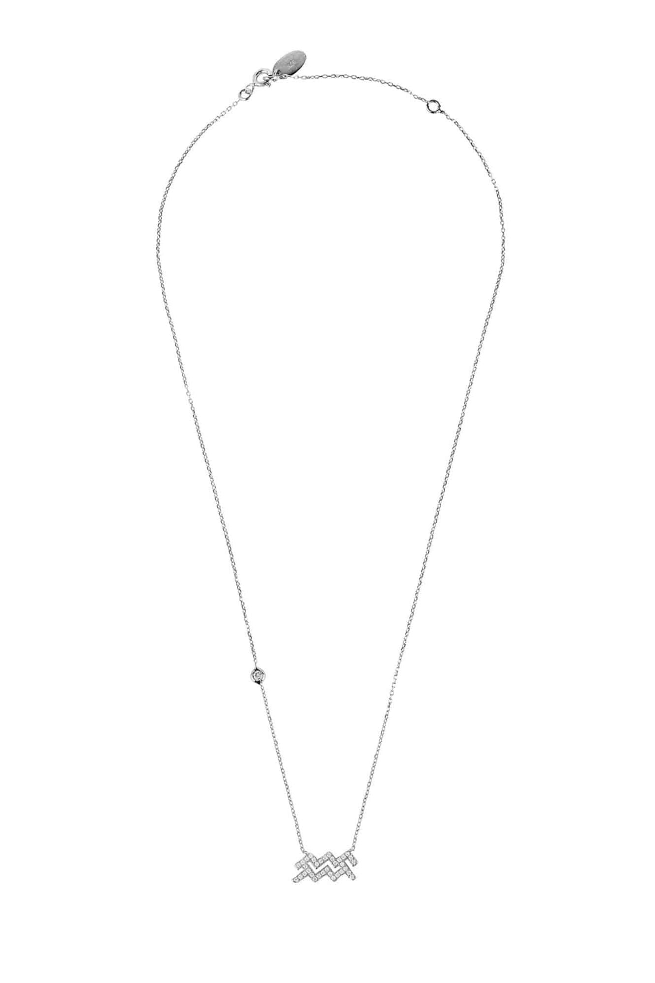 Zodiac Star Sign Pendant Necklace Silver Aquarius - LATELITA Necklaces