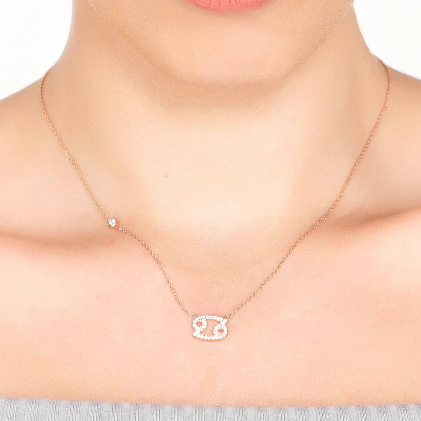Zodiac Star Sign Pendant Necklace Silver Cancer - LATELITA Necklaces