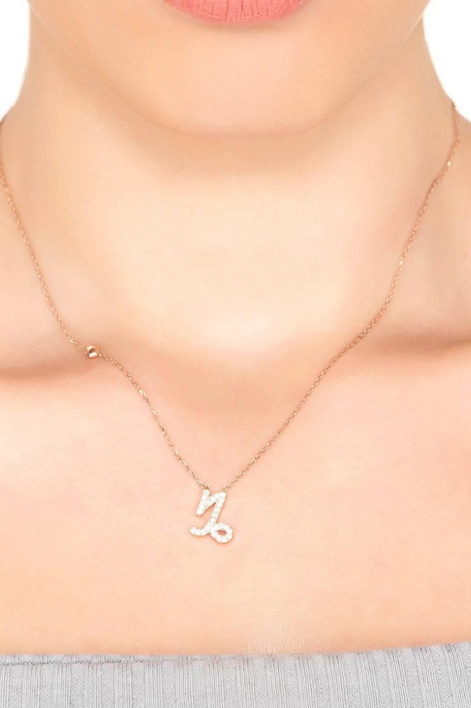 Zodiac Star Sign Pendant Necklace Silver Capricorn - LATELITA Necklaces