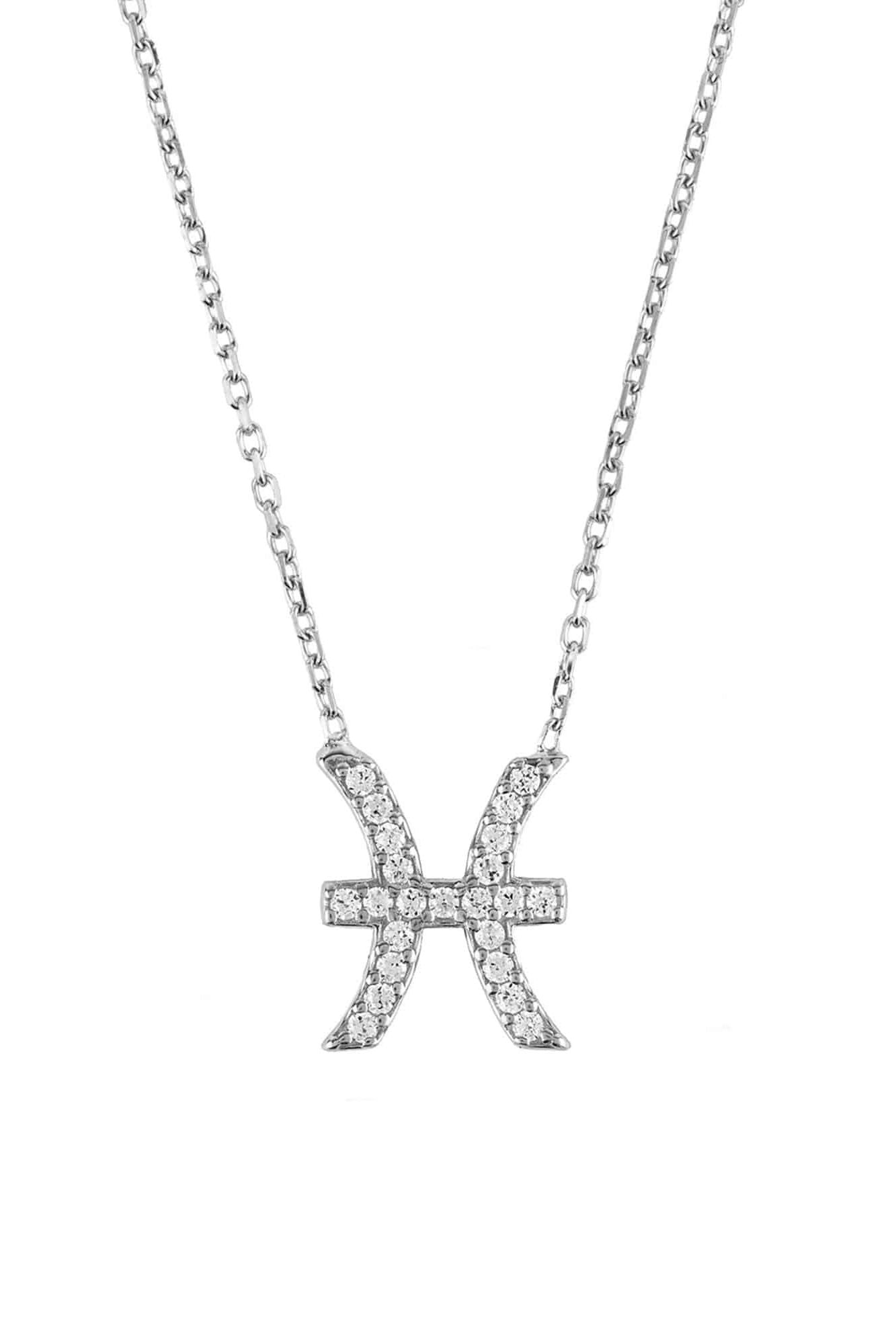 Zodiac Star Sign Pendant Necklace Silver Pisces - LATELITA Necklaces