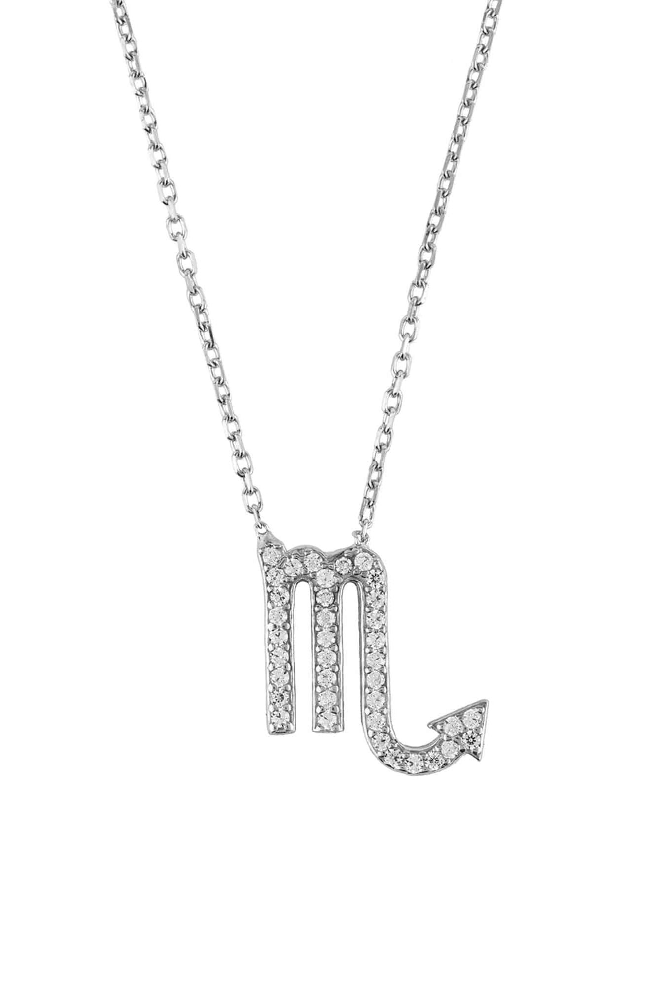 Zodiac Star Sign Pendant Necklace Silver Scorpio - LATELITA Necklaces