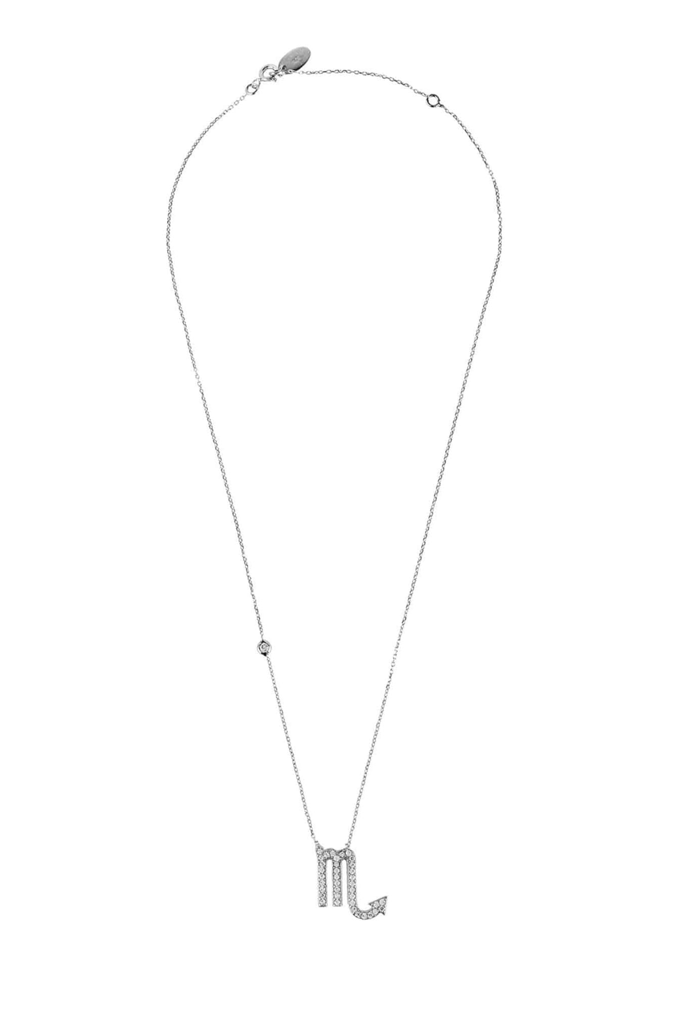 Zodiac Star Sign Pendant Necklace Silver Scorpio - LATELITA Necklaces